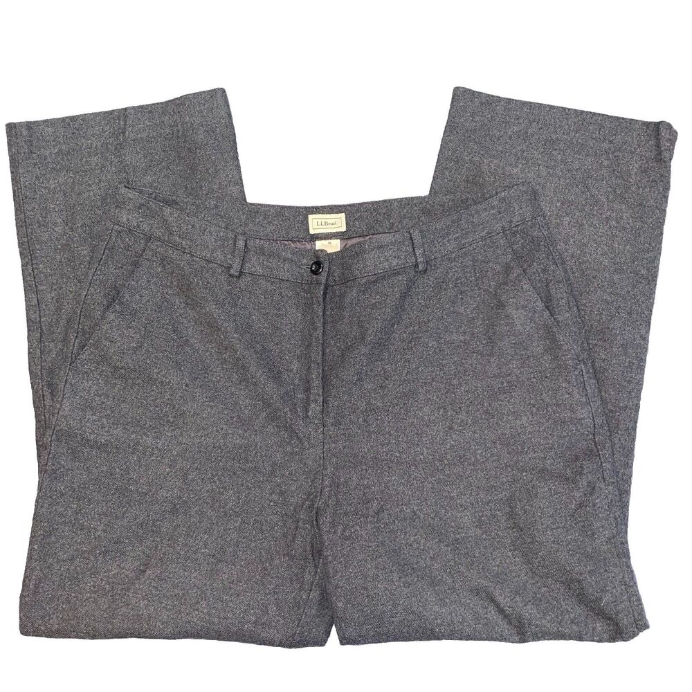 LL Bean Dress Pants Women's Size 16 Regular Gray Straight Leg Lined Career ODGP3
